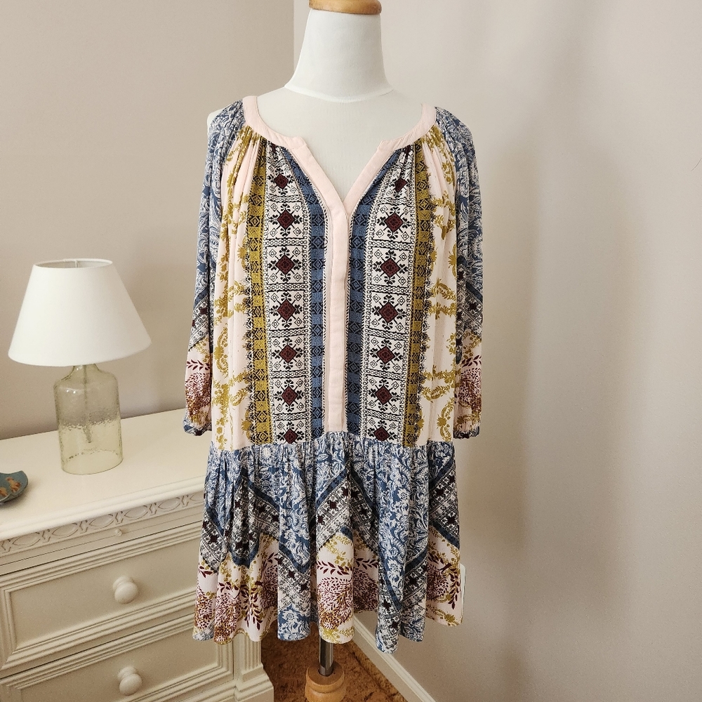 FREE PEOPLE PORTOBELLO ROAD BOHO TUNIC TOP / MINI DRESS RARE